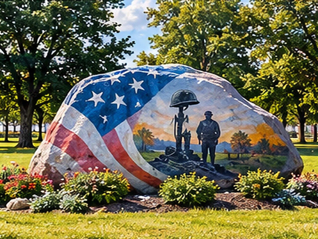 Franklin County Freedom Rock — illustrative interpretation, not an exact reproduction
