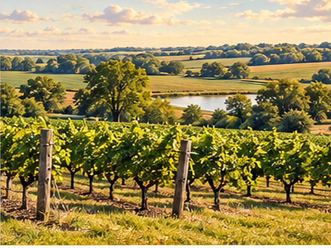 North Iowa rural landscapes and viticulture — artistic impression